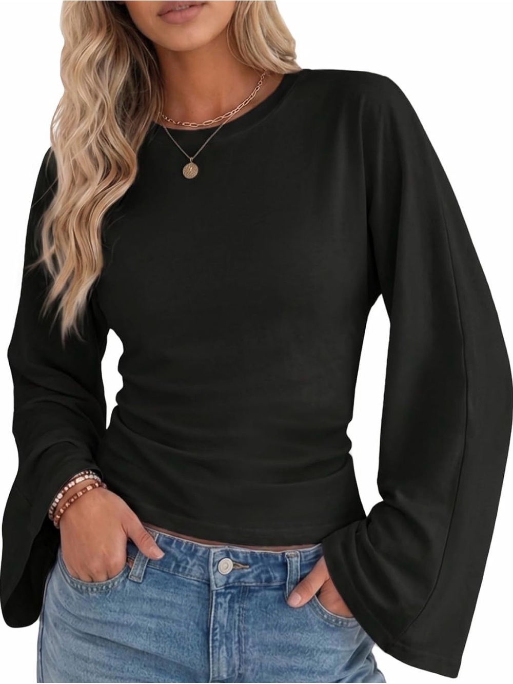 Women’s flare sleeve long sleeve t shirt - new, no tags